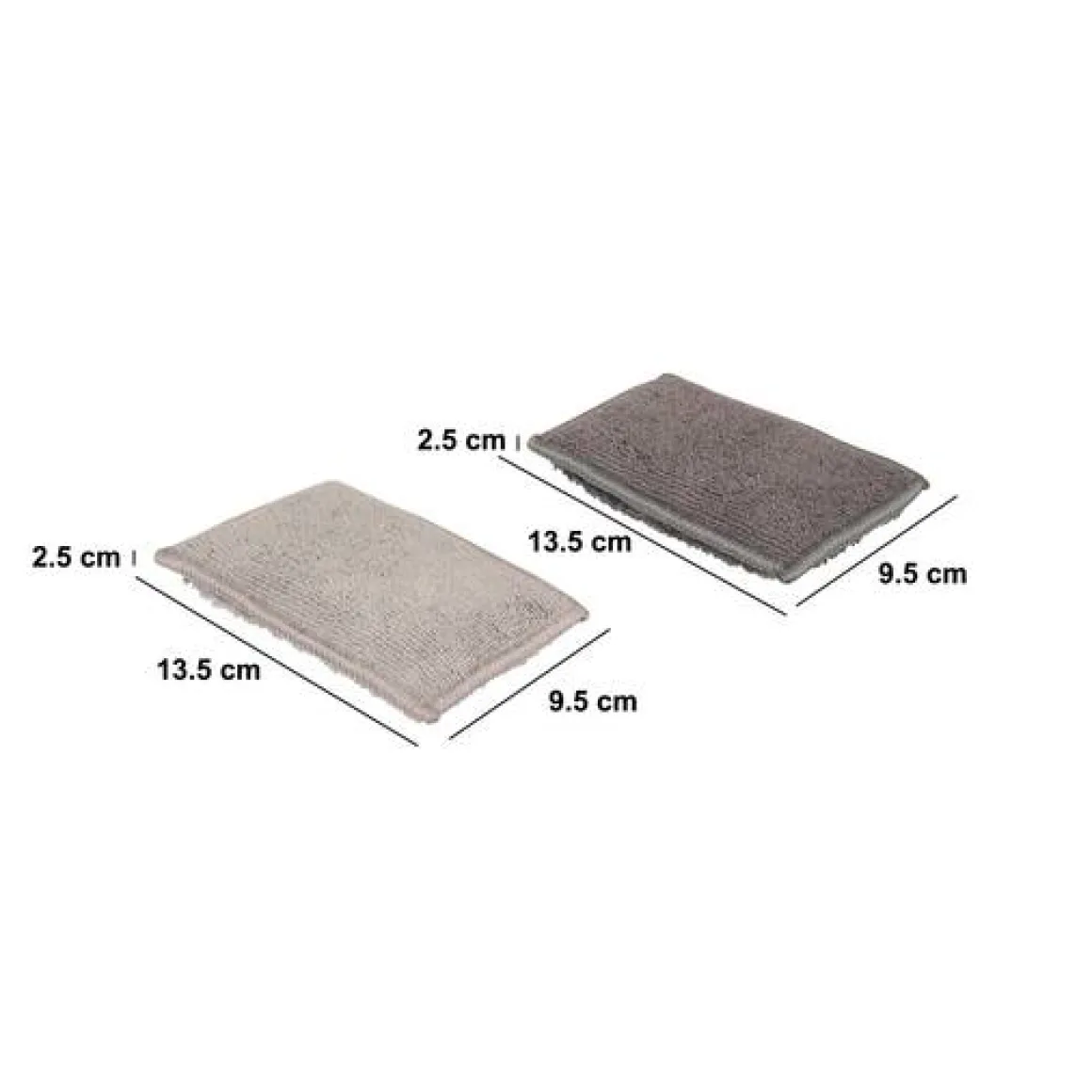 2 éponges microfibres, Gris