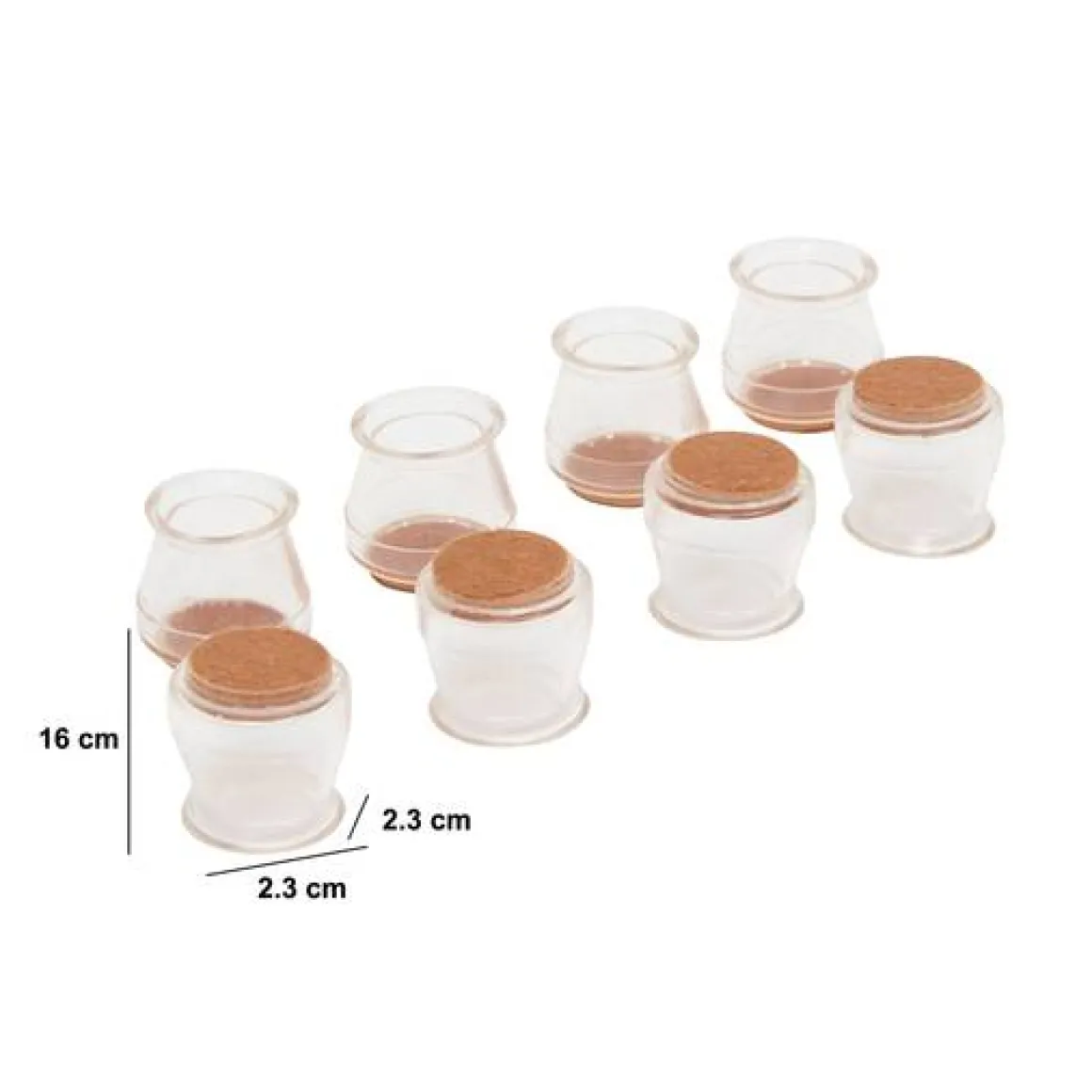 8 protections pour pied de chaises, D.2,3 cm