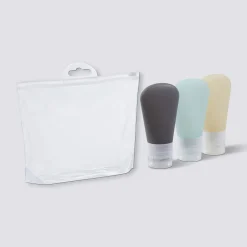 3 tubes en silicone avec trousse de rangement