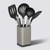 5 ustensiles de cuisine + pot de rangement, Inox