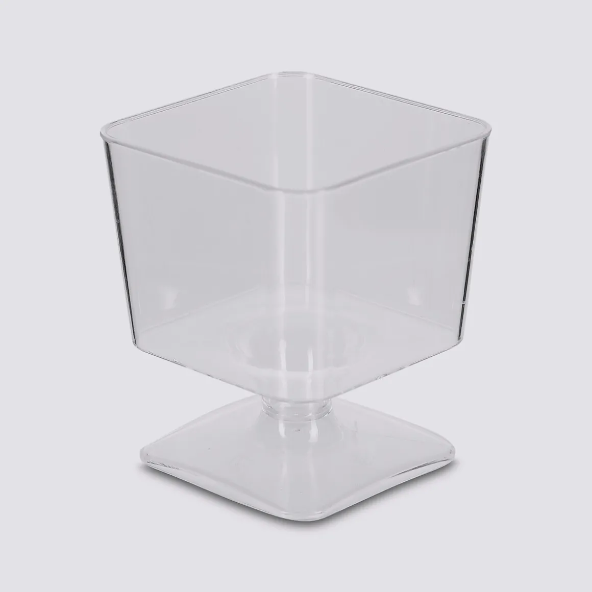 12 verrines carrées sur pieds, Plastique