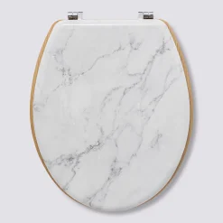 Abattant WC Bois, effet marbre