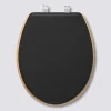 Abattant WC Bois, Gris charbon