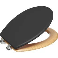 Abattant WC Bois, Gris charbon