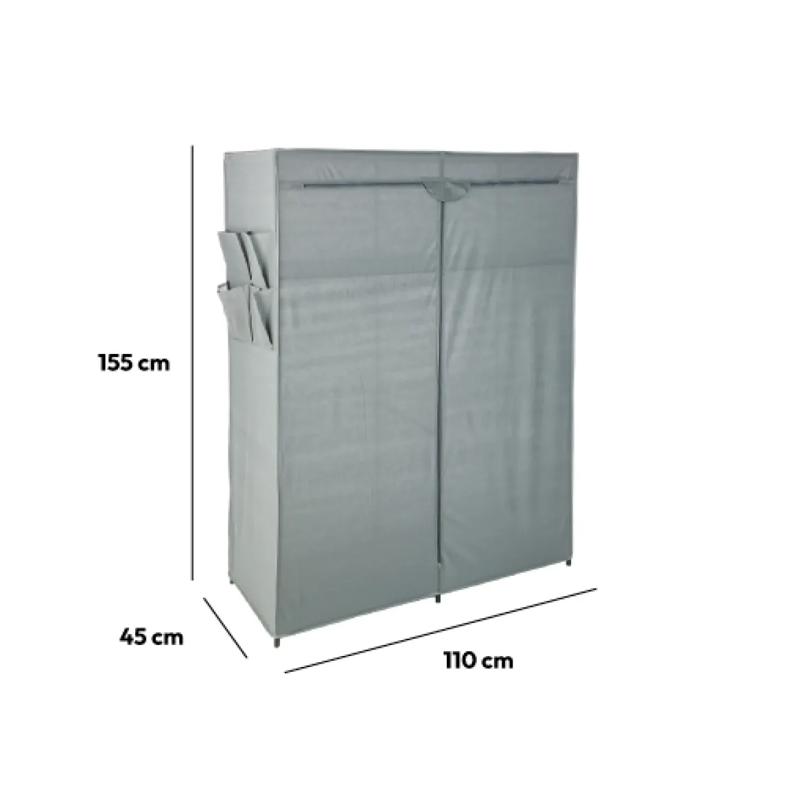 Armoire 2 penderies, Gris