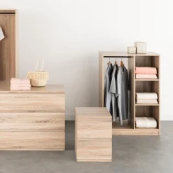 Armoire dressing penderie, Effet chêne naturel