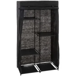 Armoire penderie modulable, tissu noir