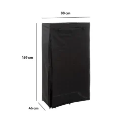 Armoire penderie modulable, tissu noir