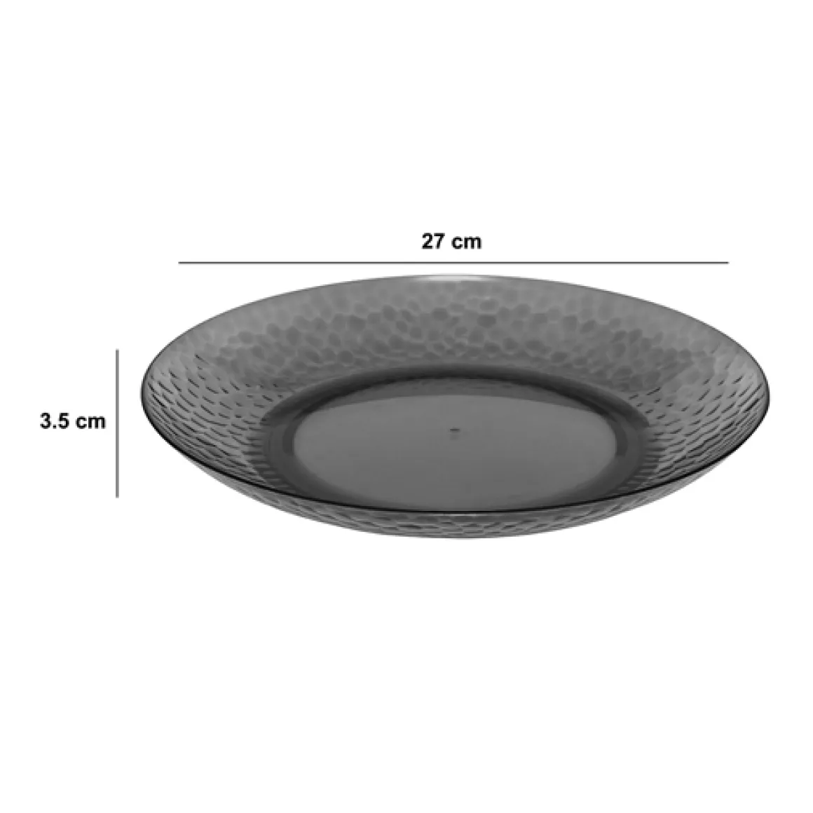 Assiette 27 cm, Gris charbon