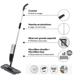 Balai avec réservoir et 2 recharges