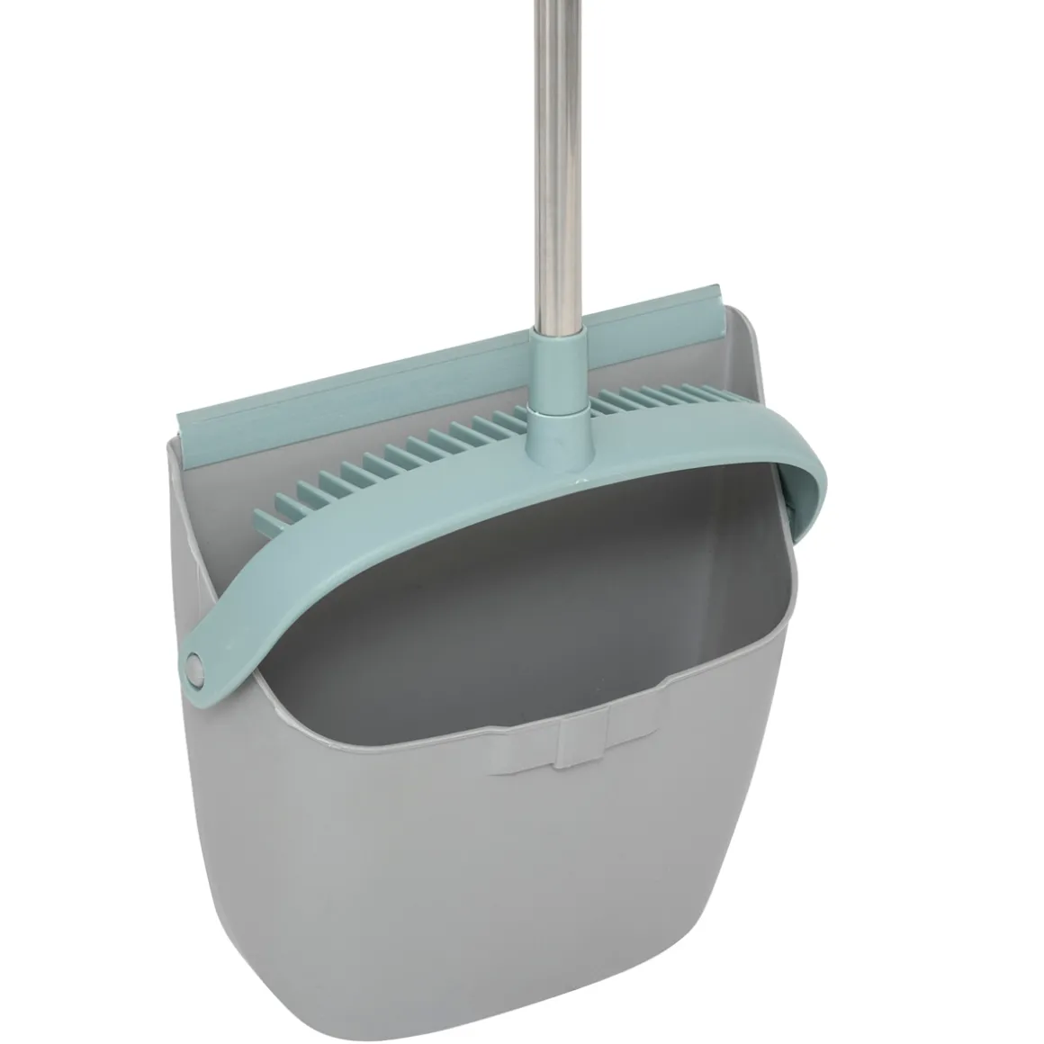 Balai et pelle pivotant, Gris et bleu