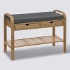 Banc range-chaussures avec tiroirs, Bambou
