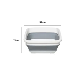 Bassine retractable 8L - Blanc, Gris