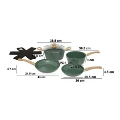 Batterie de cuisine, 5 pièces + 1 protection