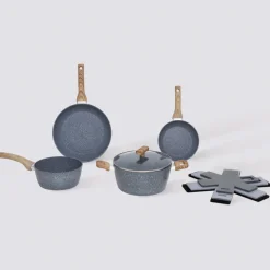 Batterie de cuisine en aluminium forgé, 4 pièces + 6 protections