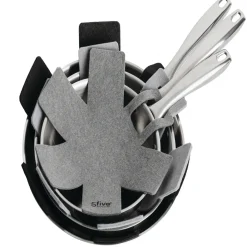 Batterie de cuisine en aluminium forgé, 4 pièces + 6 protections