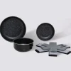 Batterie de cuisine en aluminium pressé, 3 pièces + 6 protections