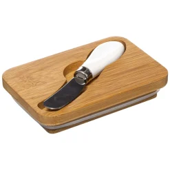 Beurrier céramique avec couteau, Blanc