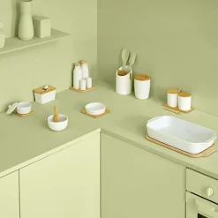 Beurrier céramique avec couteau, Blanc