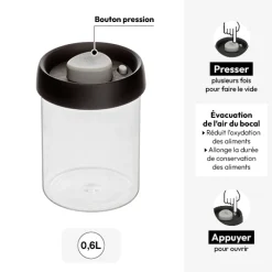 Bocal hermétique en verre, 0,6L