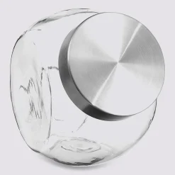 Bocal verre à bonbons couvercle inox 1,5L