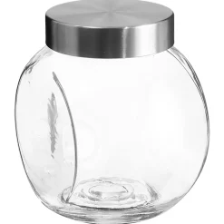 Bocal verre à bonbons couvercle inox 1,5L
