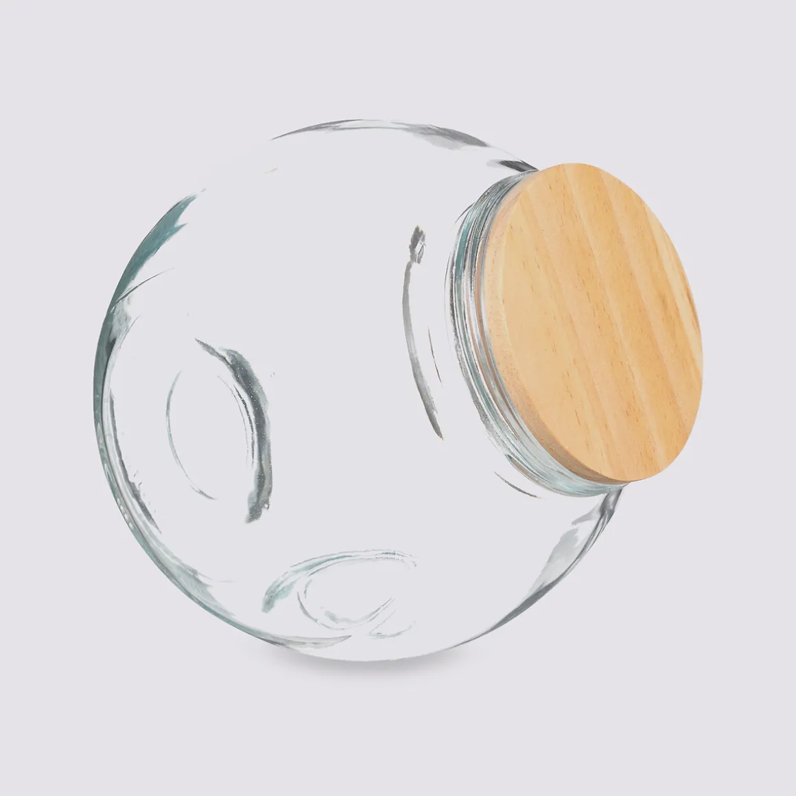 Bocal verre à bonbons couvercle bois 1,5L