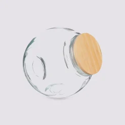 Bocal verre à bonbons couvercle bois 650ml