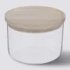 Bocal verre avec couvercle hermétique hévéa, 0,65L
