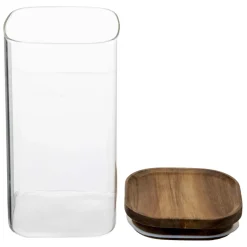Bocal verre couvercle acacia 1,3L