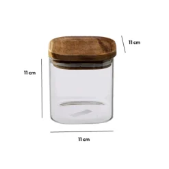 Bocal verre couvercle acacia 0,6L