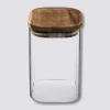 Bocal verre couvercle acacia 1L