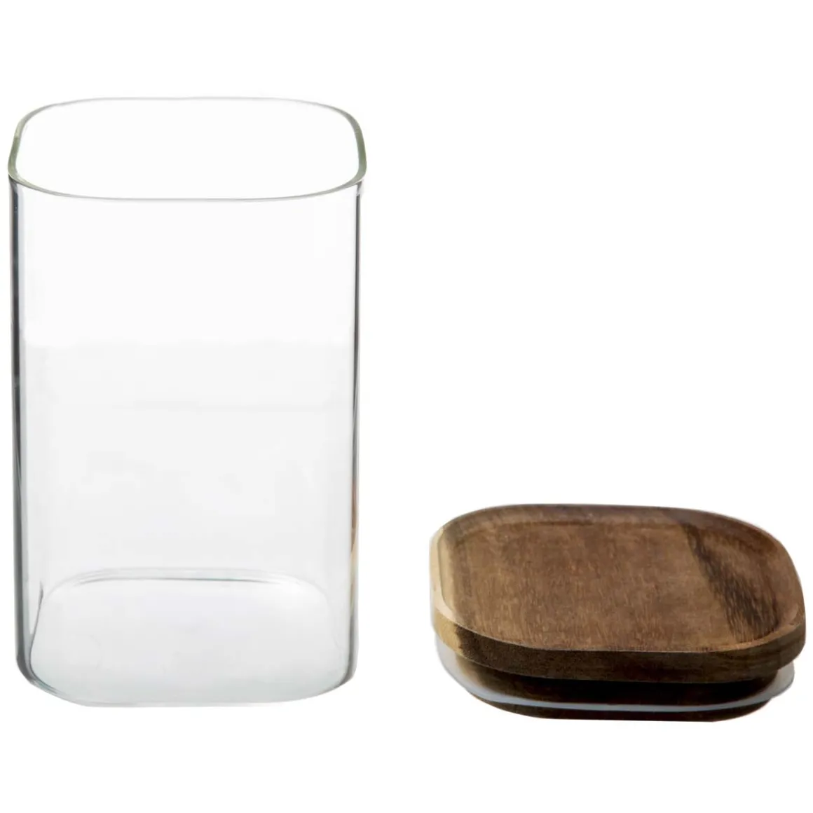 Bocal verre couvercle acacia 1L