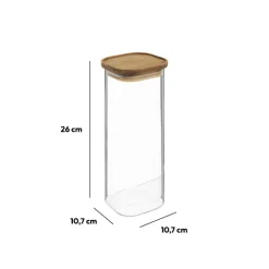 Bocal verre couvercle acacia 2L