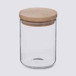 Bocal verre couvercle bois 0,6L