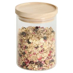 Bocal verre couvercle bois 0,6L