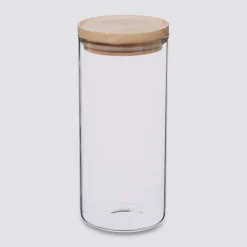 Bocal verre couvercle bois 1,3L