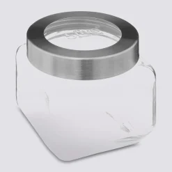 Bocal verre couvercle contour acier 0,8L