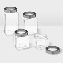 Bocal verre couvercle contour acier 0,8L