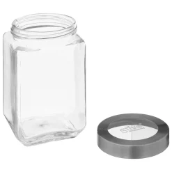 Bocal verre couvercle contour acier 1,6L