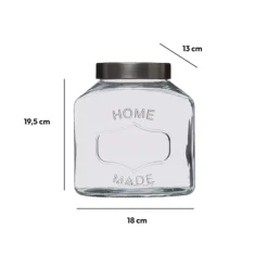Bocal verre couvercle inox 2,5L