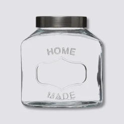 Bocal verre couvercle inox 1L