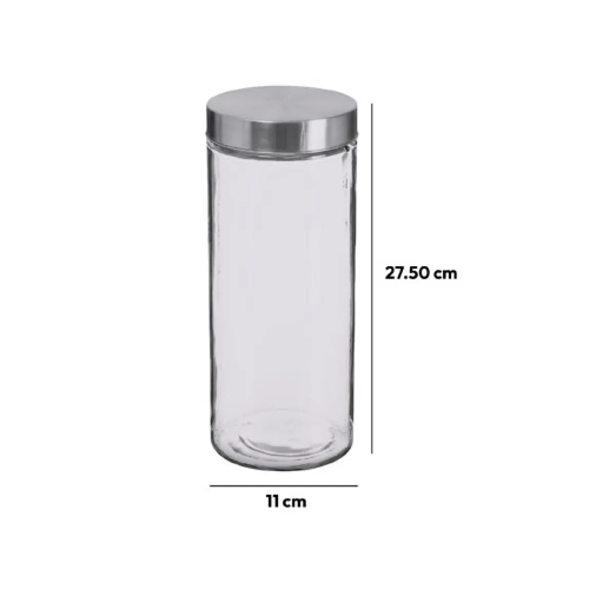 Bocal verre couvercle inox 2L