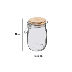 Bocal verre couvercle pin, 1L