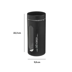 Bocal verre et métal 1,25L, Noir