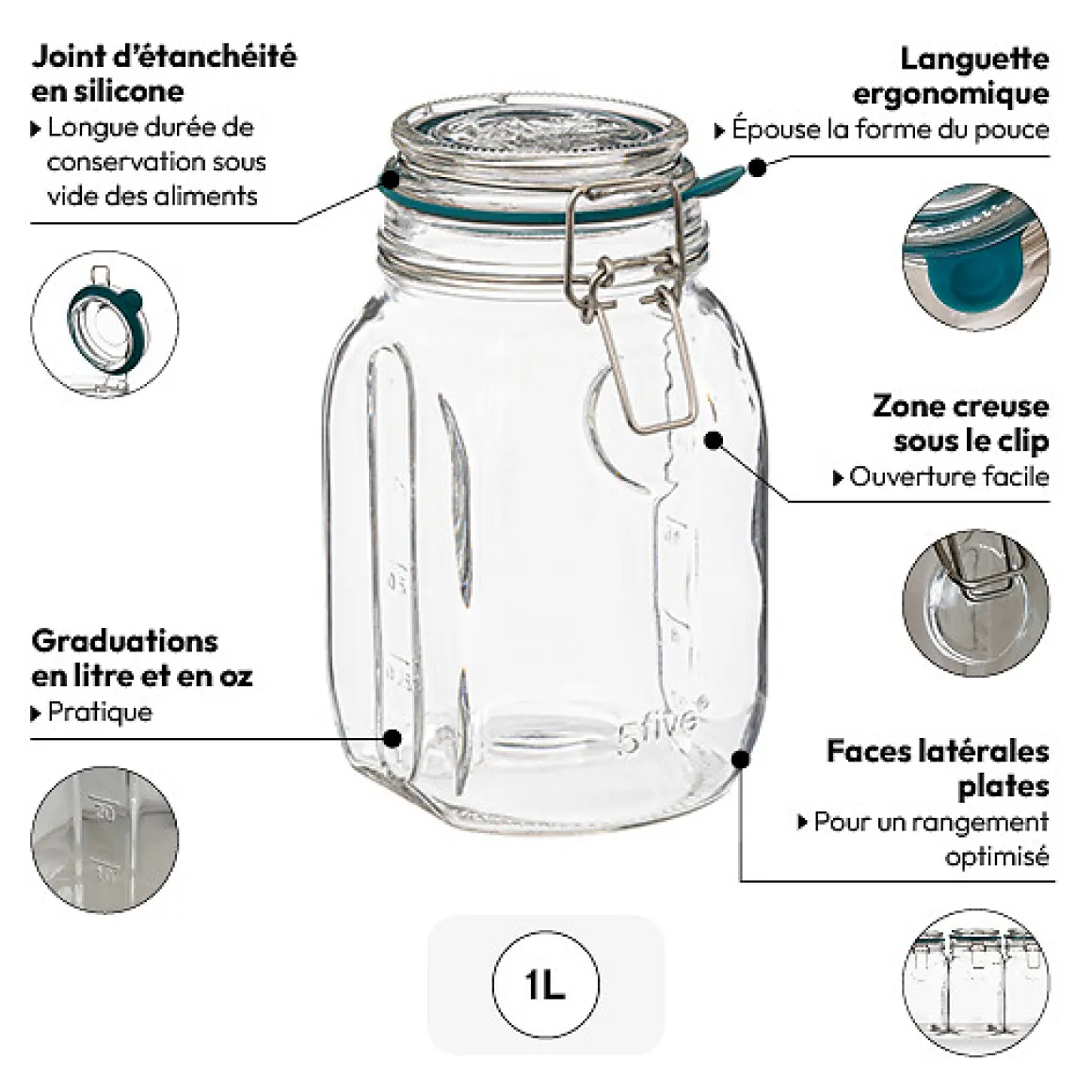 Bocal verre 2L