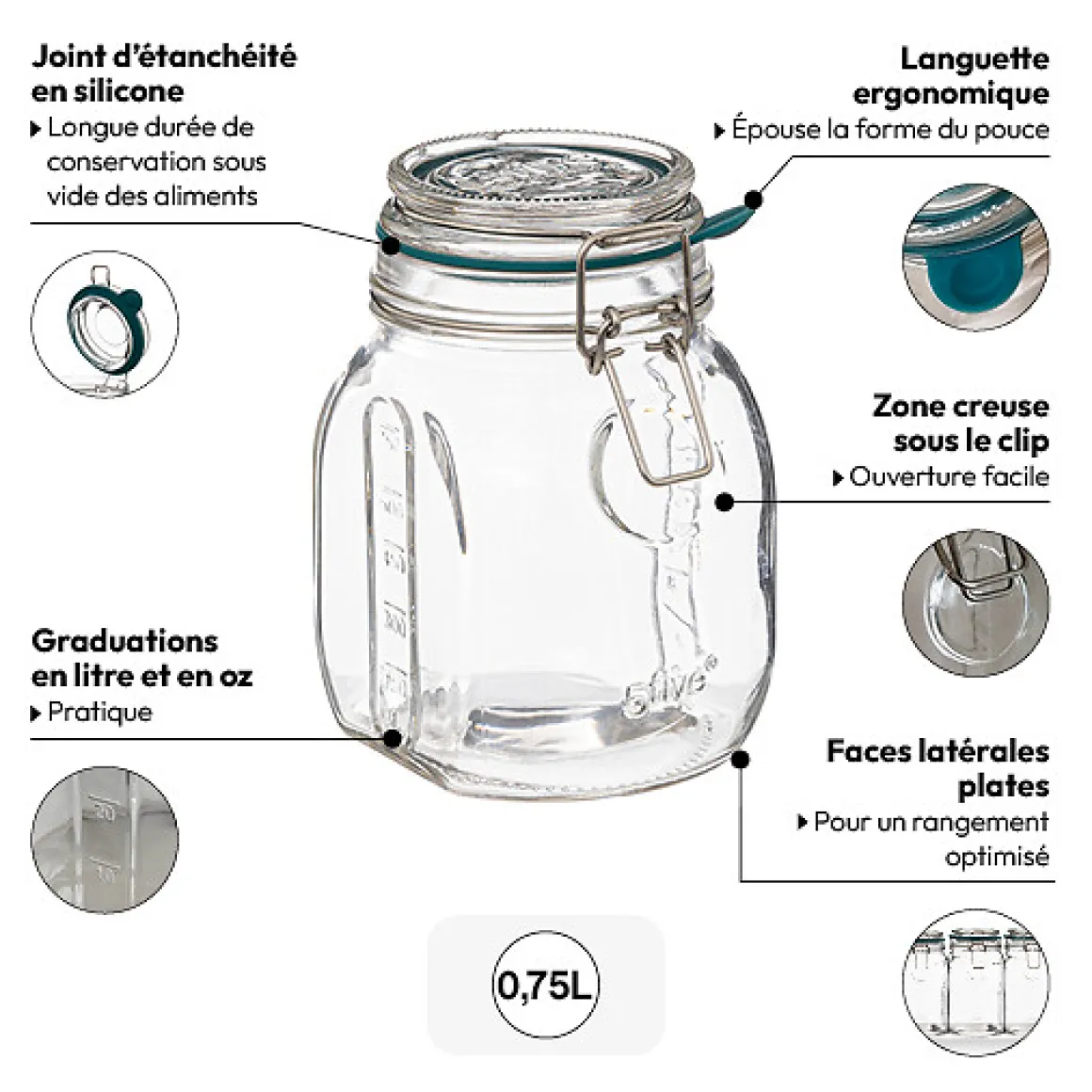 Bocal verre 0,75L
