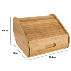 Boite à pain avec tiroir bambou 30,4 cm, Beige