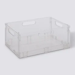 Boite de rangement pliable et empilable, 22L