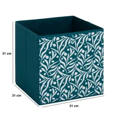 Boite de rangement 31x31 cm, Bleu pétrole